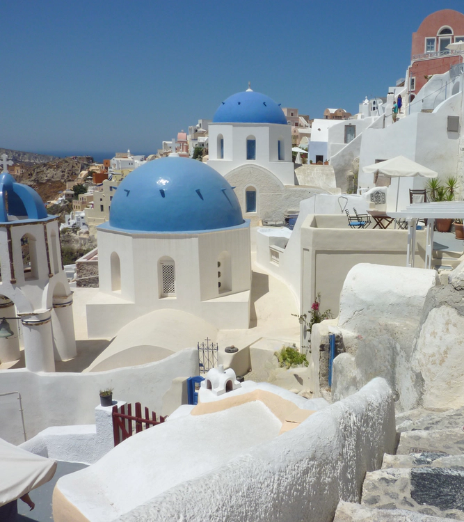 Santorini Blue Domes