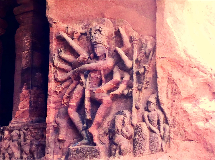 Dancing Shiva as Nataraja (Badami cave temples)